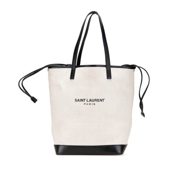 SAINT LAURENT Black Leather Tote Bag - Picture 1 of 13